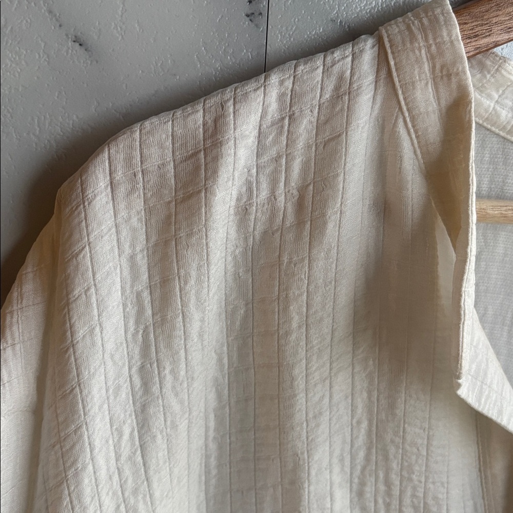 Eileen Fisher Silk Linen Box Band Collar Top Size Large - Picture 8 of 8
